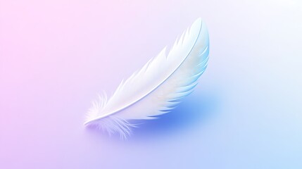 White feather icon, vector illustration with a white background, 