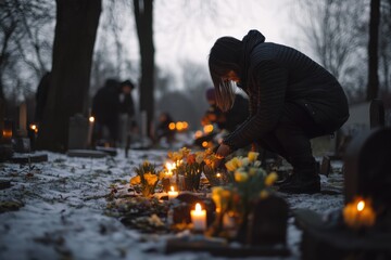 Fototapeta premium A solemn All Saints' Day remembrance