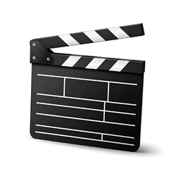 Fototapeta premium Film Clapperboard on White Background