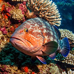Obraz premium Majestic Coral Grouper