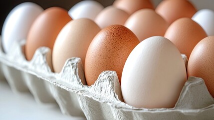 A Close-Up of Eggs in a Cardboard Carton