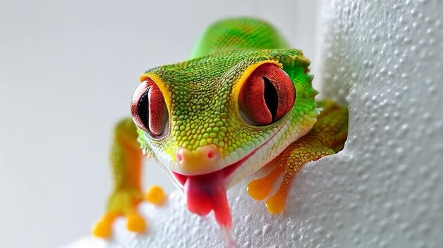 Macro of a reptile, macro video of the animal.