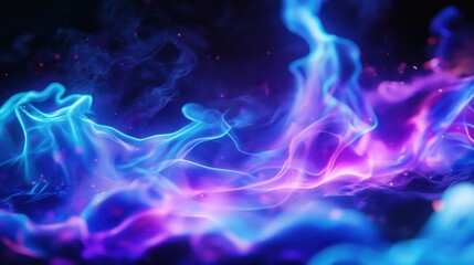 Fototapeta premium A mesmerizing blend of blue and purple smoke swirling in a captivating display, creating an ethereal atmosphere.