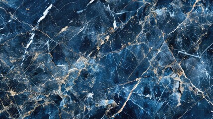 Obraz premium Dark blue marble texture with golden veins, showcasing natural patterns and elegance, ideal for design projects