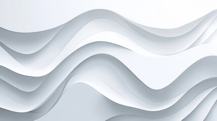 Fototapeta premium Soft, flowing white waves create an elegant and modern abstract design, showcasing smooth curves and a serene aesthetic.