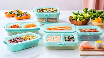 Refrigerator with Super Lock containers storing pre-cooked meals and snacks