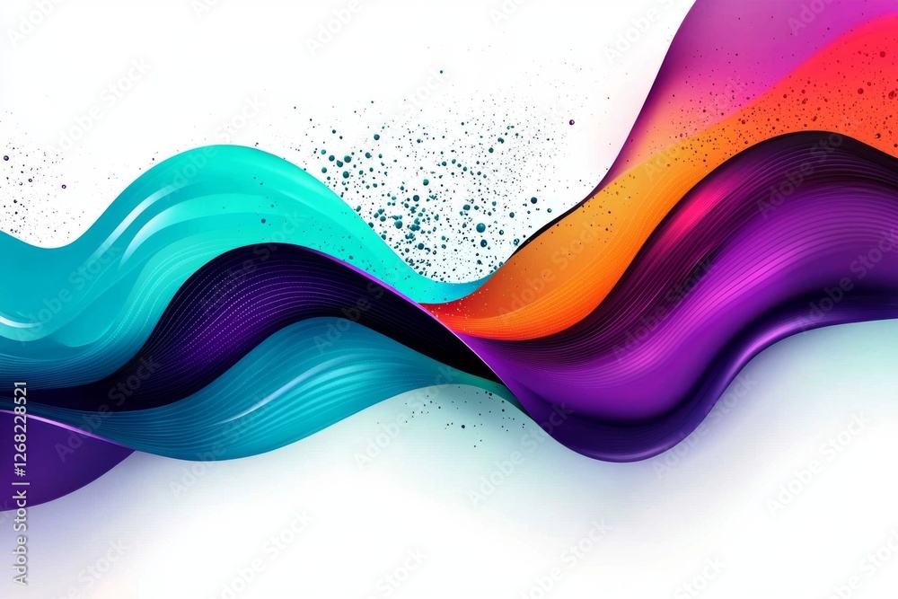 Canvas Prints vibrant liquid wave with fluid motion on a blank canvas.