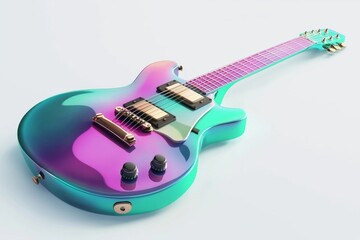 Obraz premium A beautifully crafted digital illustration showcasing an electric guitar.