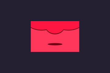 An illustration of a red mail and black background