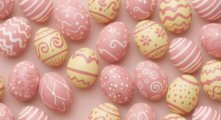 Seamless pastel Easter egg pattern background for greeting cards, packaging, digital designs, and festive decorations