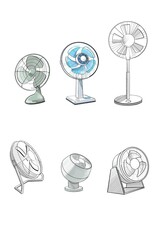 Obraz premium Electric fan illustration interior home appliance