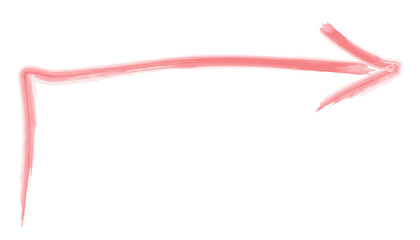 赤い鉤付矢印の水彩イラスト2