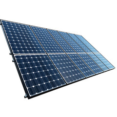 Clean Energy Solar Panel System Blue Grid eco sun power isolated on transparent background