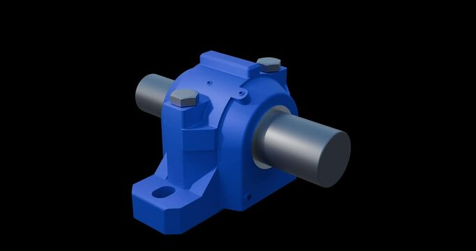 Pillow Block Bearing Assembly; Mechanical Rotating Machinery: Tapered Spherical Bearing with Labyrinth seal animation