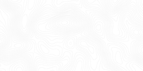 white wave line geography landscape Topo contour map on white background. Geographic mountain relief diagram line wave carve pattern.