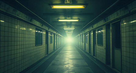 Eerie Backrooms Metro Station – Liminal, Surreal, and Infinite