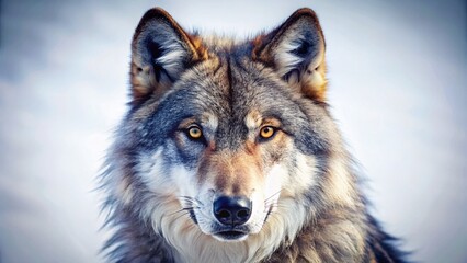 Obraz premium Majestic Wolf Graphic Design, White Background Stock Photo