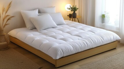 A soft yet durable mattress topper designed to enhance mobility and comfort while sleeping