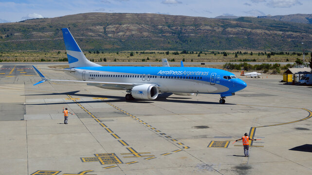 Aerolineas Argentinas Boeing 737 MAX 8 at Bariloche Airport, BRC, Argentina
