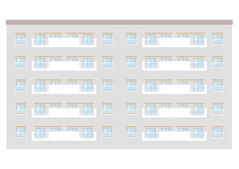 団地マンションなどの集合住宅のイラスト素材