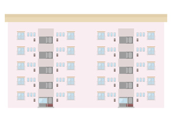 団地マンションなどの集合住宅のイラスト素材