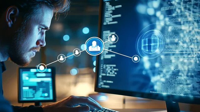 Modern workspace dedicated to coding and cybersecurity innovation.