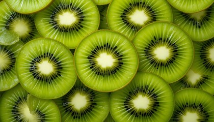 Fresh Kiwi Slices Pattern &ndash; Vibrant Green Fruit Background