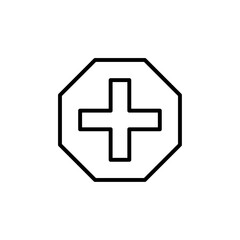 Fototapeta premium add icon Simple thin line stroke vector