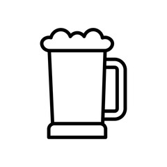 beer icon Simple thin line stroke vector