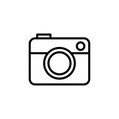 camera icon Simple thin line stroke vector