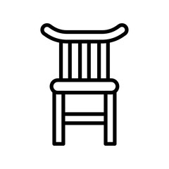 chair icon Simple thin line stroke vector