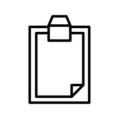 clip board icon Simple thin line stroke vector