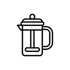 coffee press icon Simple thin line stroke vector
