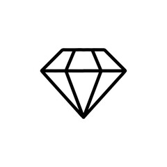 diamond icon Simple thin line stroke vector