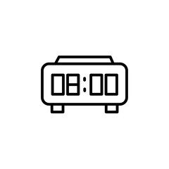 digital clock icon Simple thin line stroke vector
