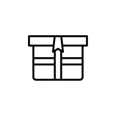 gift icon Simple thin line stroke vector