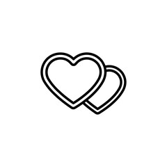 hearts icon Simple thin line stroke vector