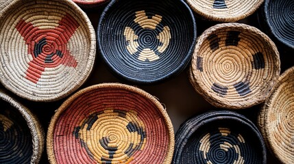 A Collection of Vibrant Handwoven Baskets