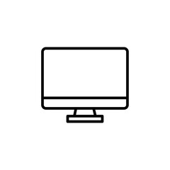 monitor icon Simple thin line stroke vector