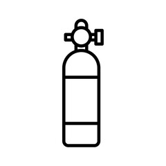 oxygen cylinder icon Simple thin line stroke vector