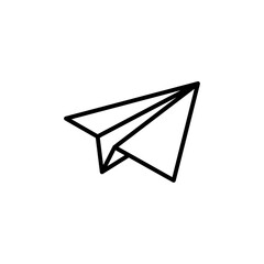 paper plane icon Simple thin line stroke vector