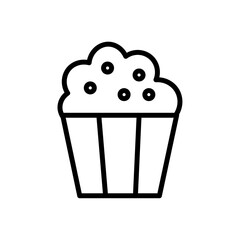 popcorn icon Simple thin line stroke vector