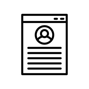 porfolio icon Simple thin line stroke vector
