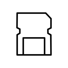 sd card icon Simple thin line stroke vector