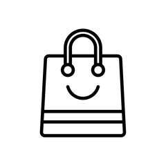 shopping bag icon Simple thin line stroke vector