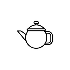 tea pot icon Simple thin line stroke vector