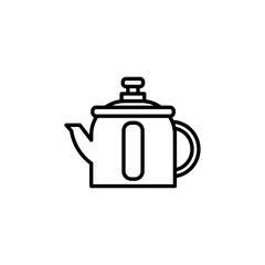 tea pot icon Simple thin line stroke vector