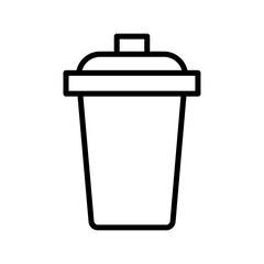 trash can icon Simple thin line stroke vector