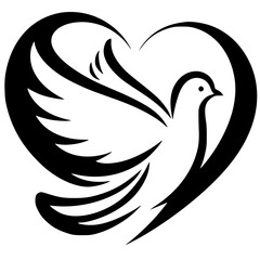 Love dove silhouette