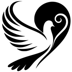 Love dove silhouette